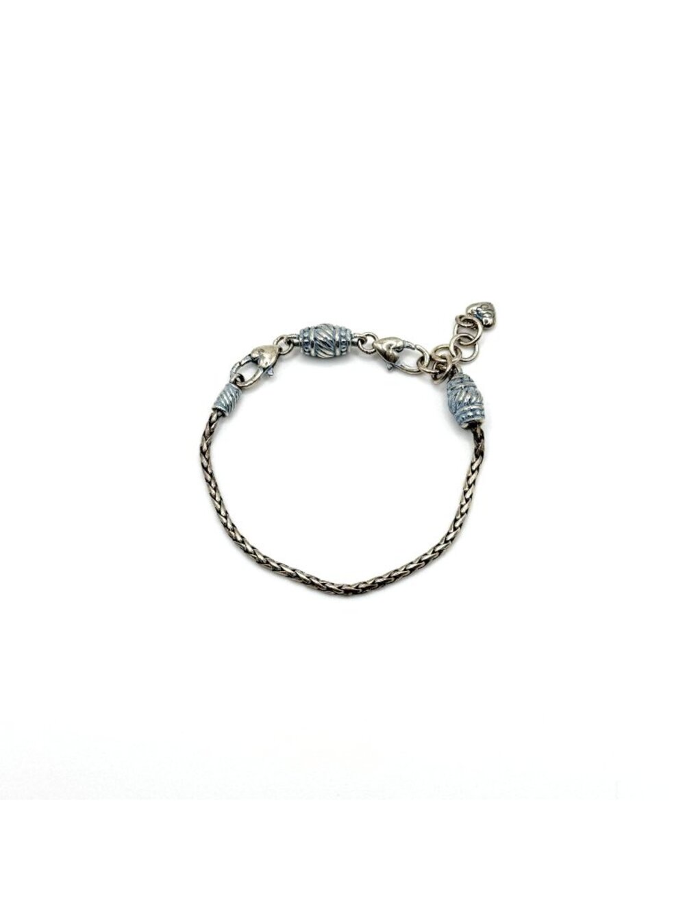 Brighton Barrel Slide Bracelet Silver-Tone And Heart Charm